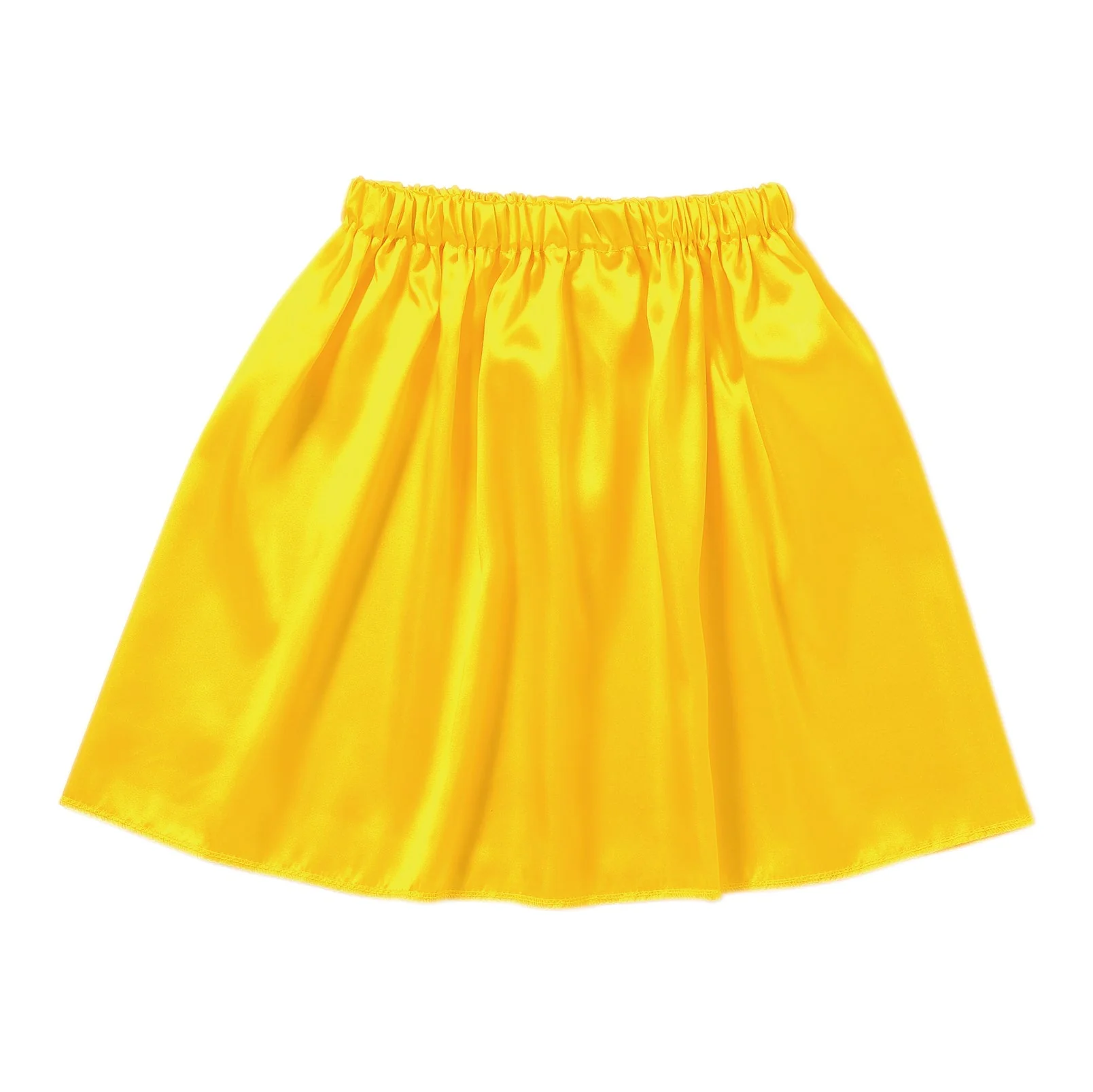 Soft satin flare skirt M yellow