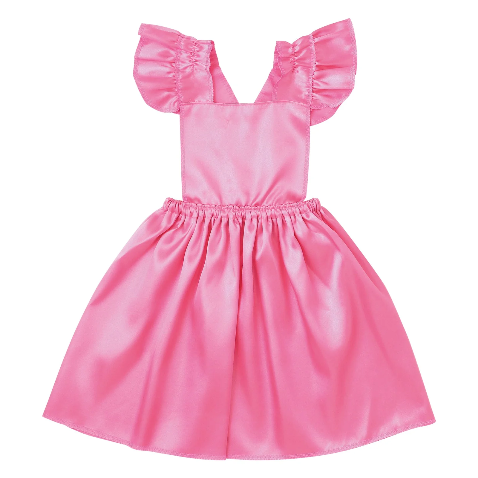 Soft satin skirt overalls C peach