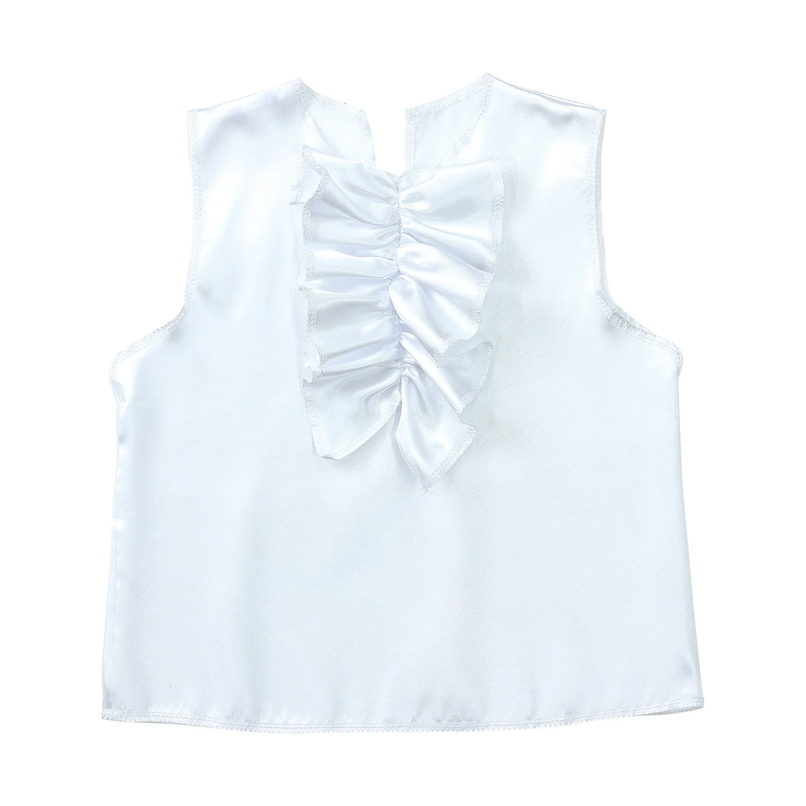 Soft satin shirt Ruffle front J White