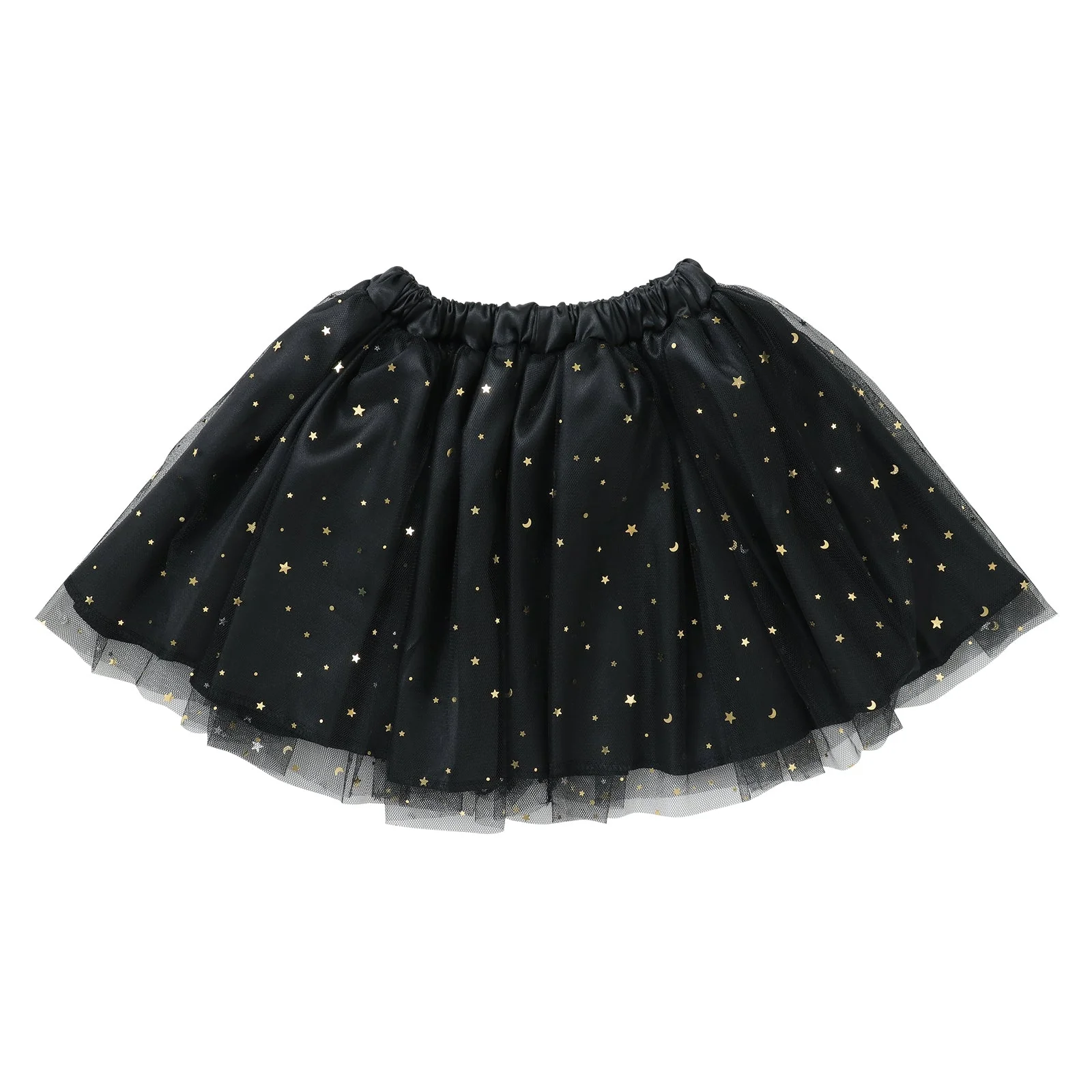 Soft satin tulle skirt black