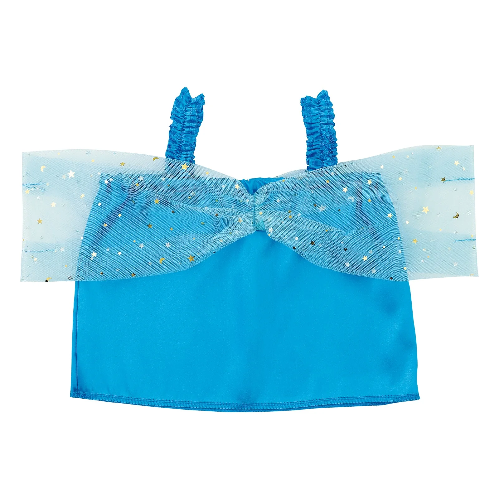 Soft satin off-shoulder shirt C blue