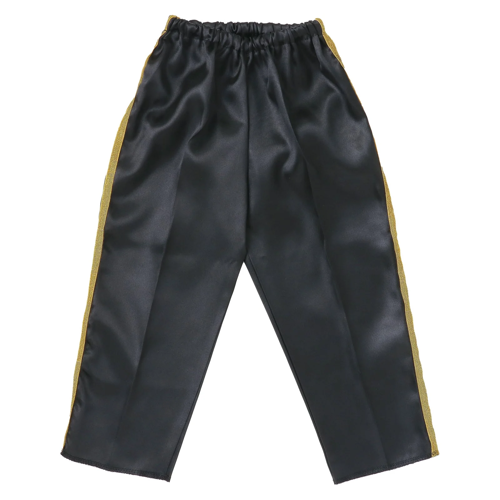 Soft satin tapered pants line C black