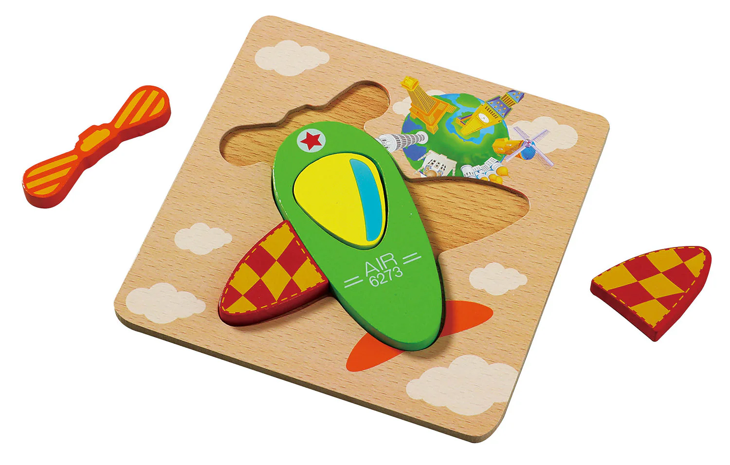 Wooden puzzle plane