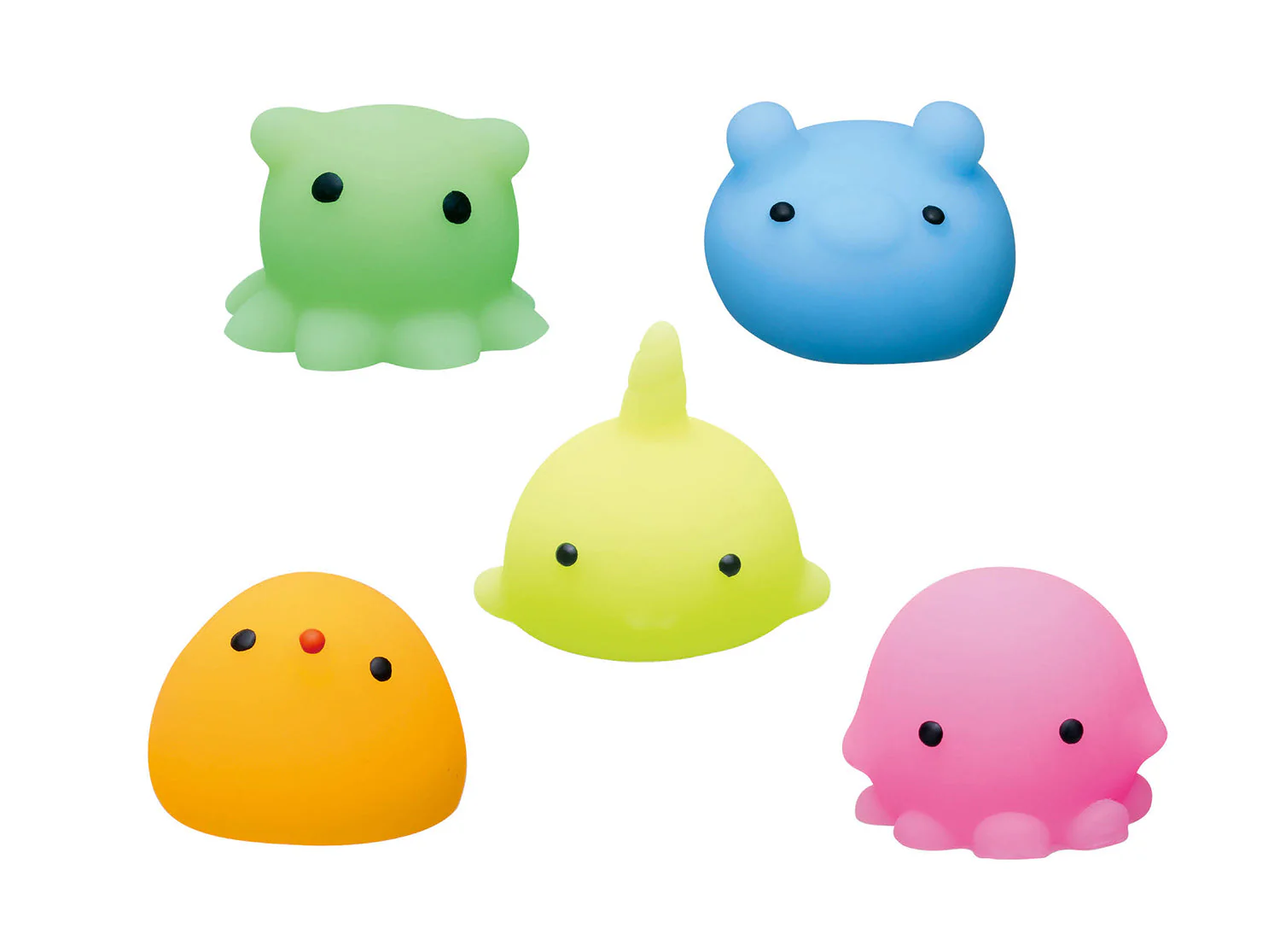 Set of 5 strange squishy creatures