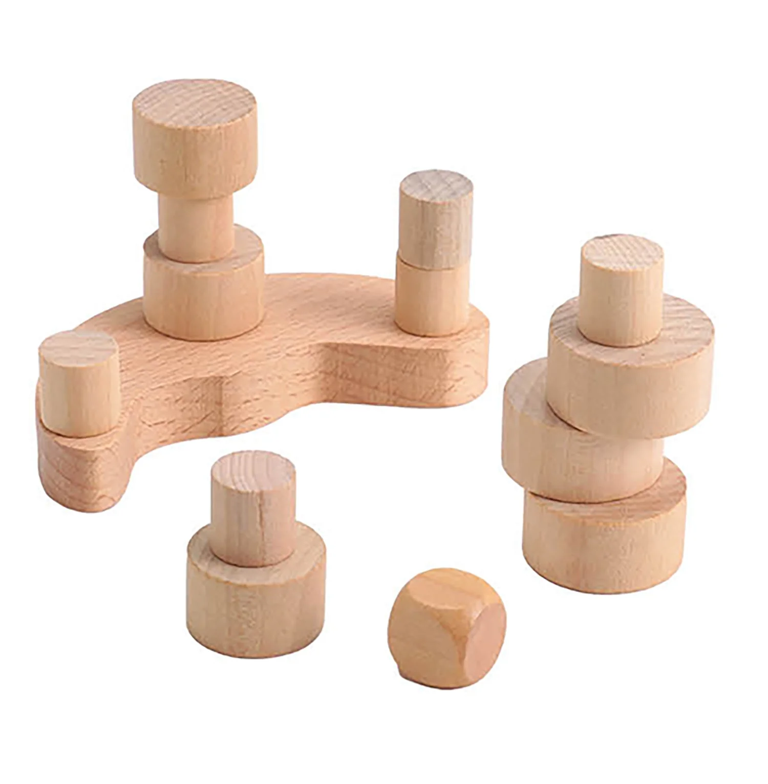 Balance building blocks plain wood - Image 2