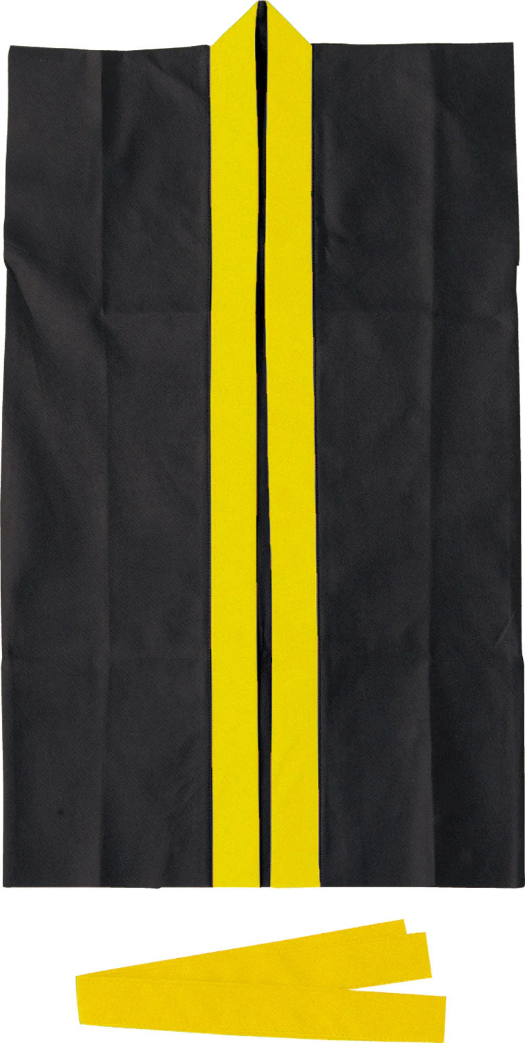 Long happy non-woven fabric S (with headband) black (yellow collar)