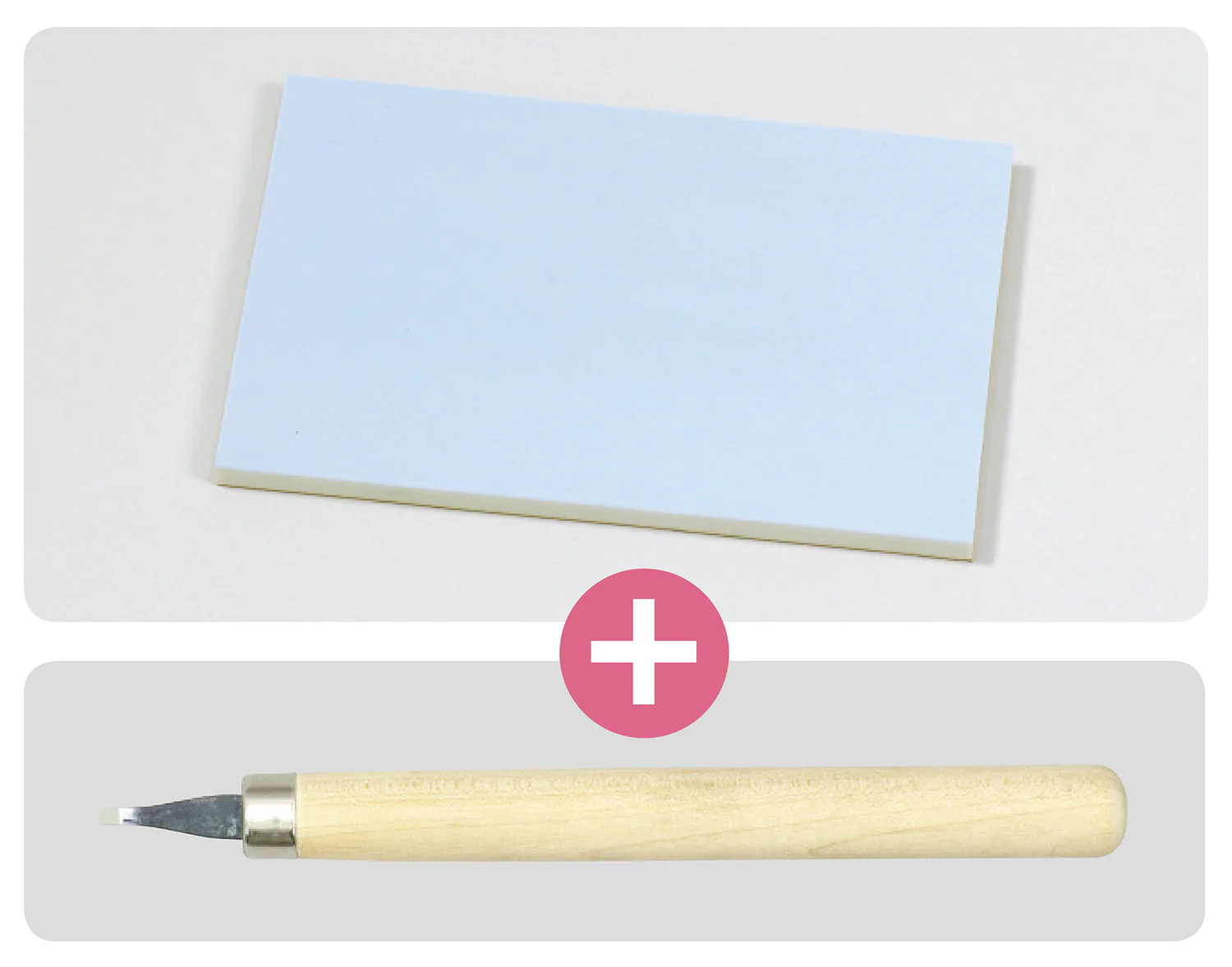 Keshigom stamp Hagaki size with stamp knife - Image 2
