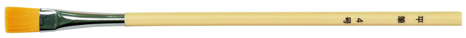 Nylon hexagonal white shaft design flat brush No. 4