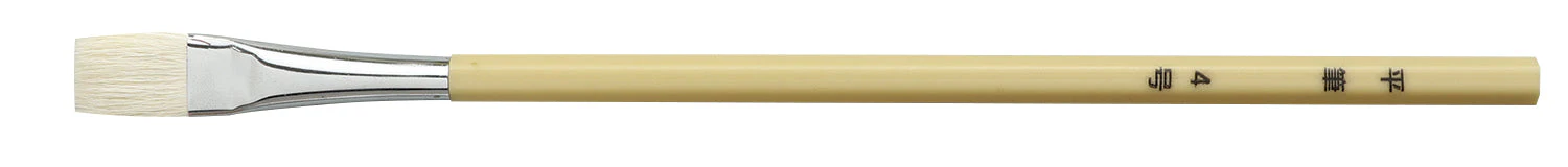 Hexagonal white shaft design brush flat brush No. 4