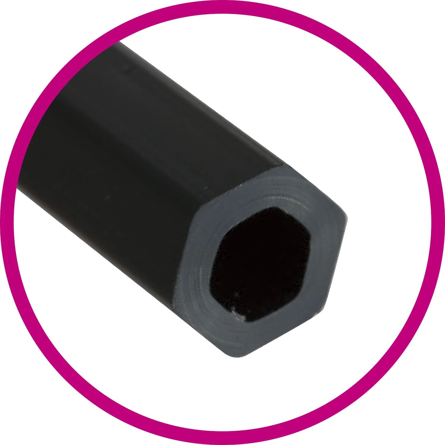 Nylon hexagonal black shaft design brush set of 3 - Image 2