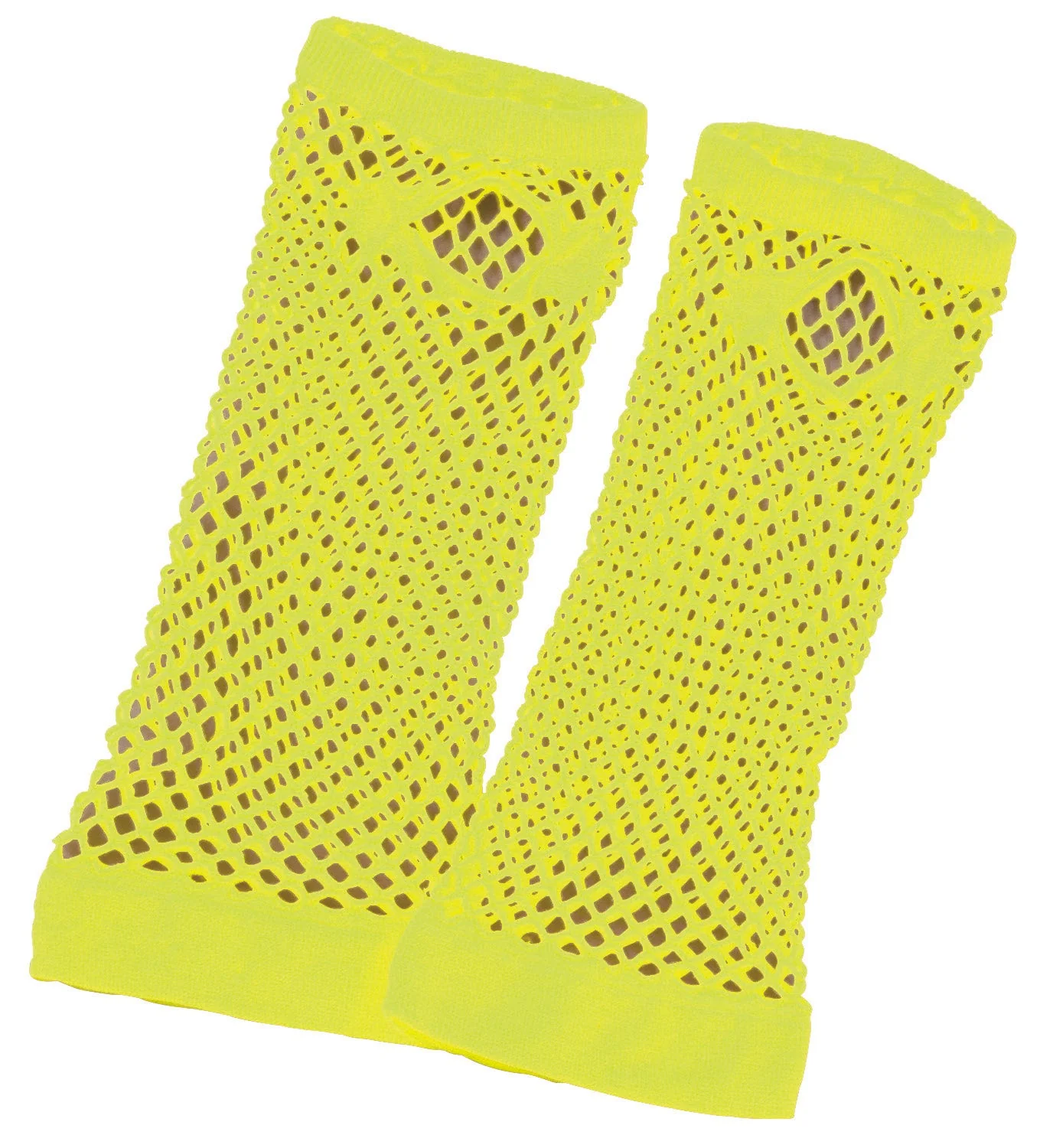 Color mesh glove fluorescent yellow