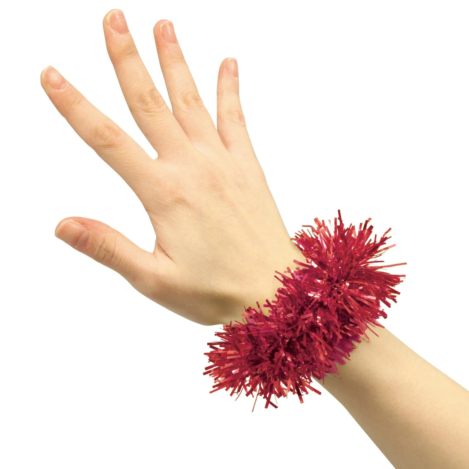 Set of 2 glitter wristbands red - Image 3