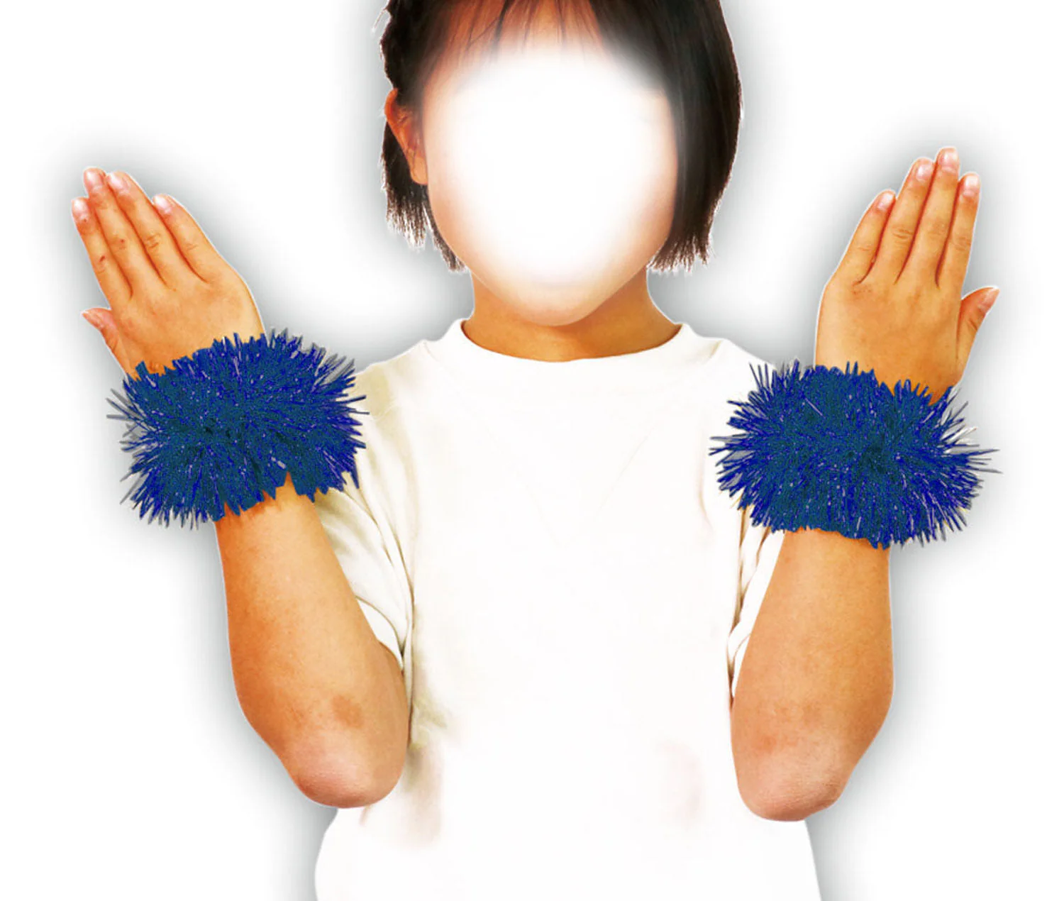 Set of 2 glitter wristbands blue - Image 2