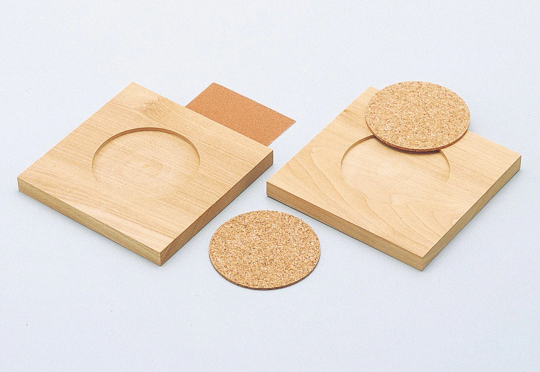Set of 2 wooden carved coasters - Image 2