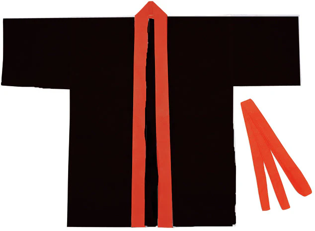 Color non-woven fabric happi for kindergarteners C black (red collar)