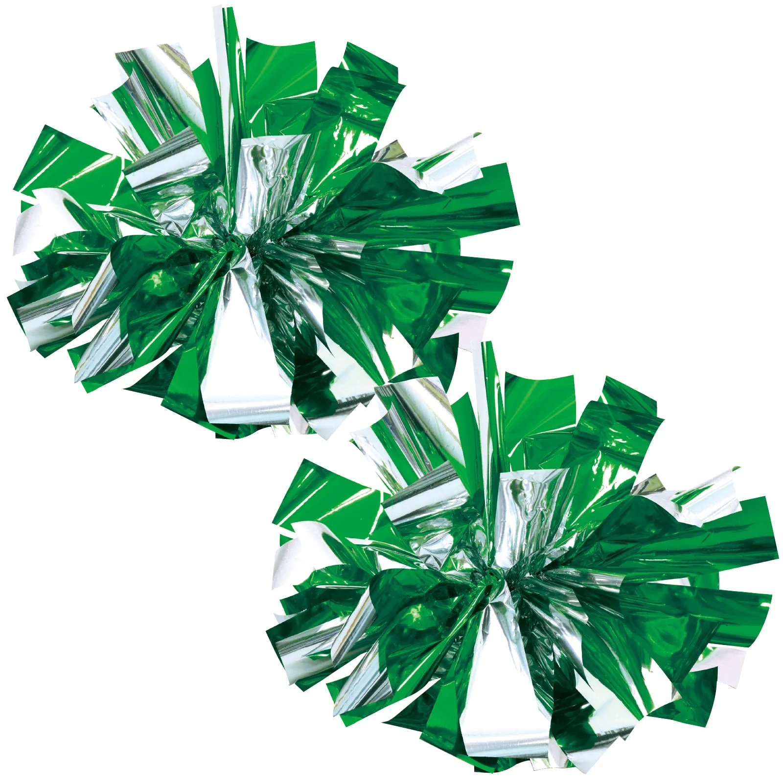 Hand free pompon green silver