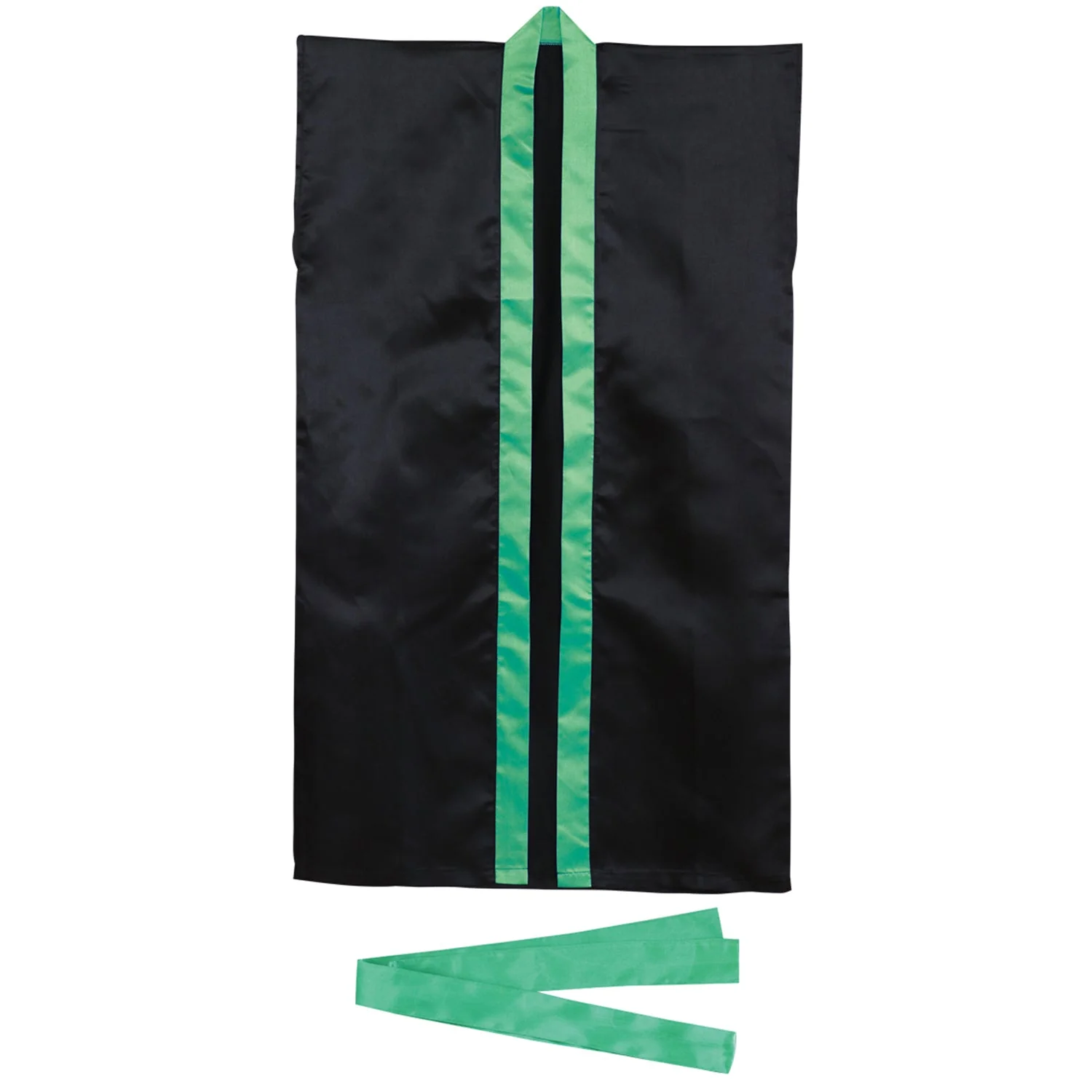 Satin long happy black (green collar) S (with headband)