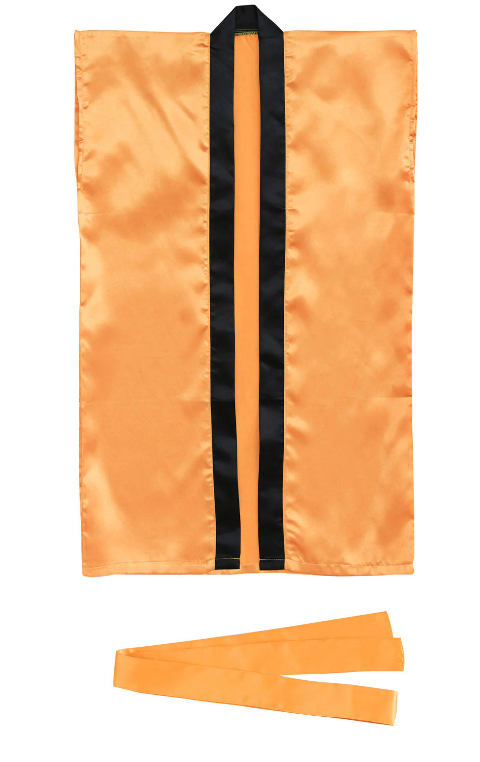 Satin Long Happi Orange S (with hachimaki)