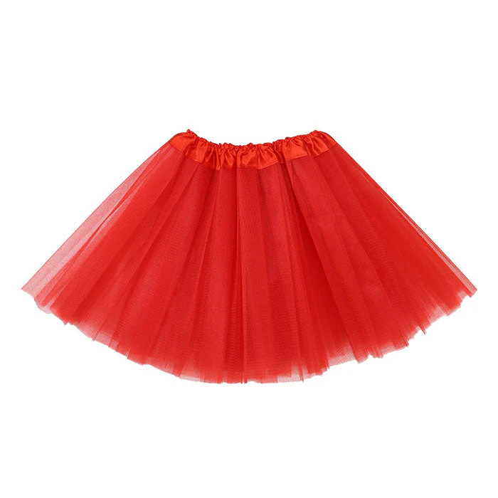 Fluffy skirt red tulle skirt - Image 2