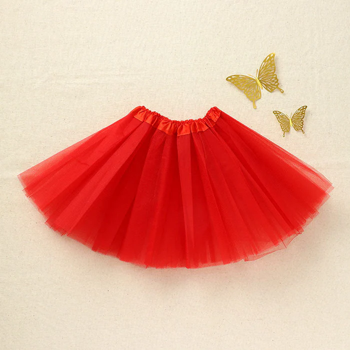 Fluffy skirt red tulle skirt - Image 3
