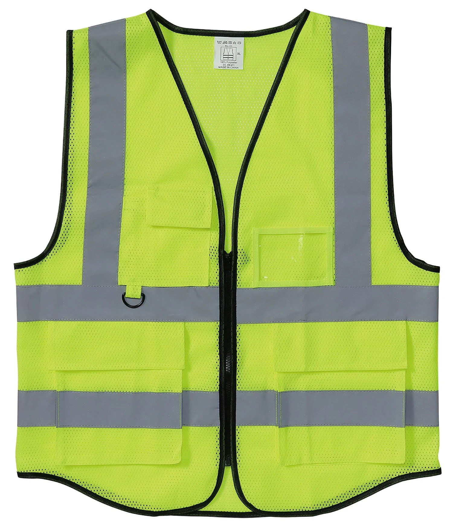 Safety reflective vest fluorescent yellow