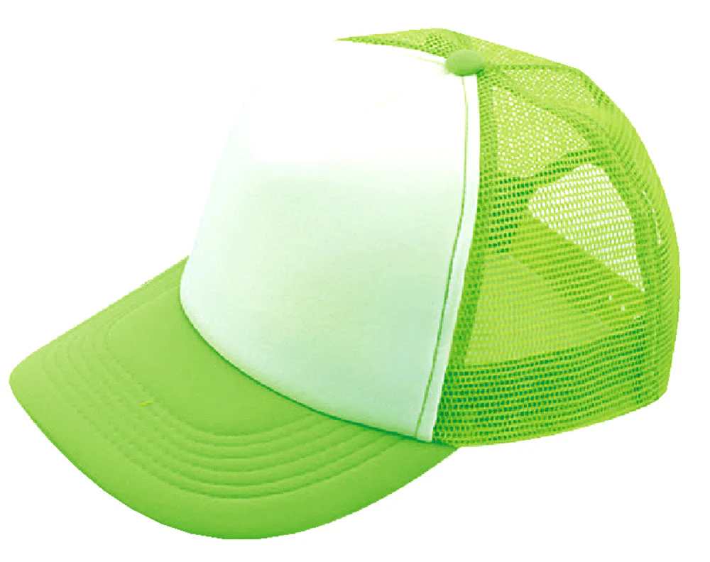 Event mesh cap fluorescent green x white 124