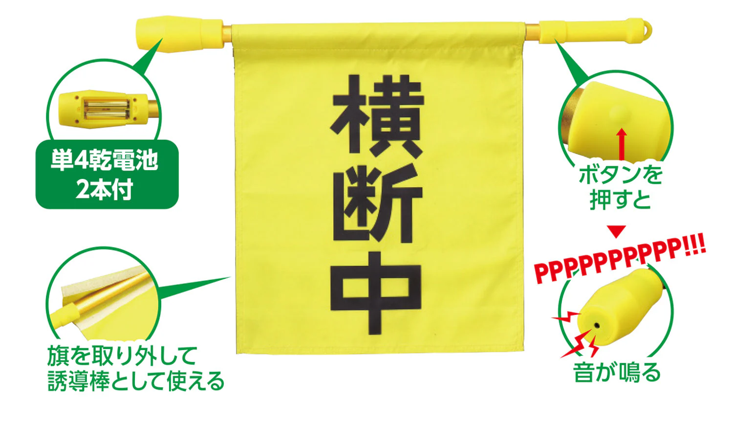 Crossing flag with electronic whistle - Image 3