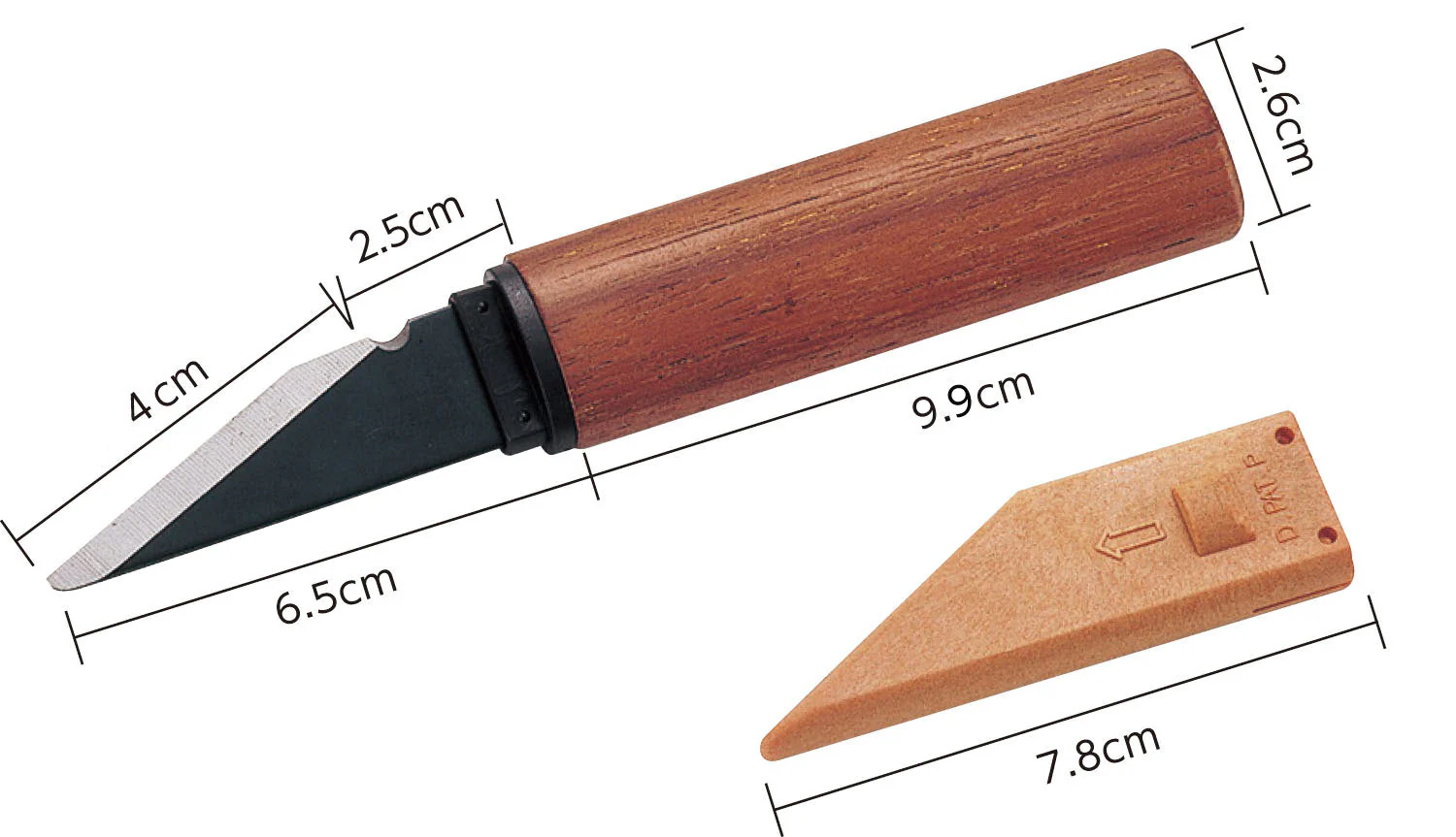 Brown short knife B, all steel, right hand