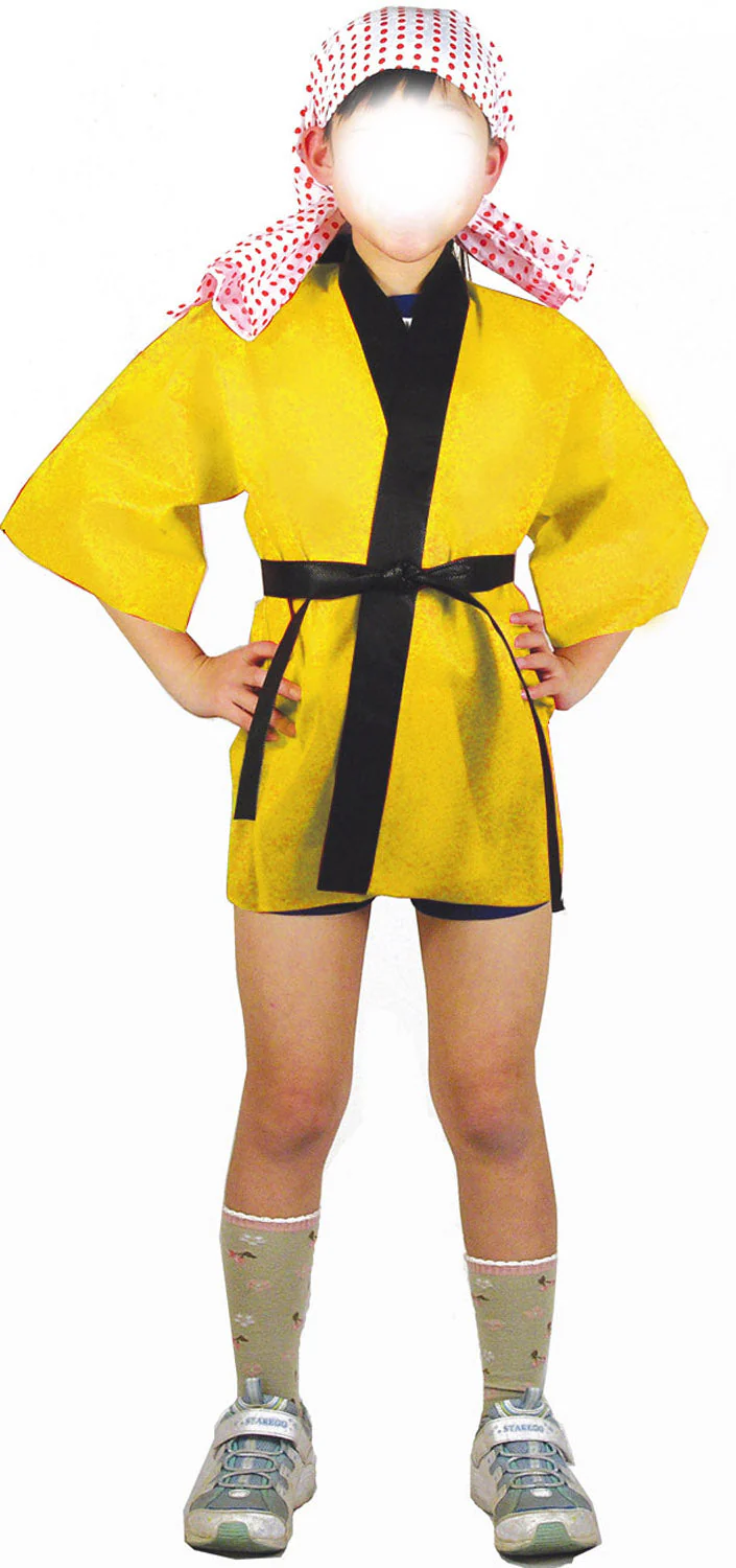 Color non-woven fabric happi for kindergarteners C yellow - Image 2