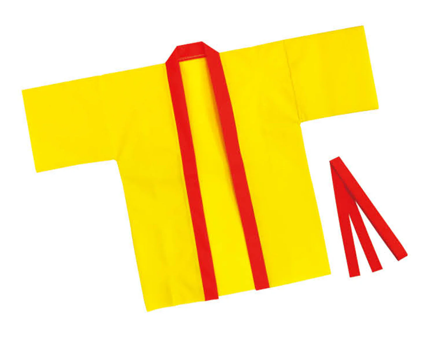 Color non-woven fabric happi for children S yellow (red collar)