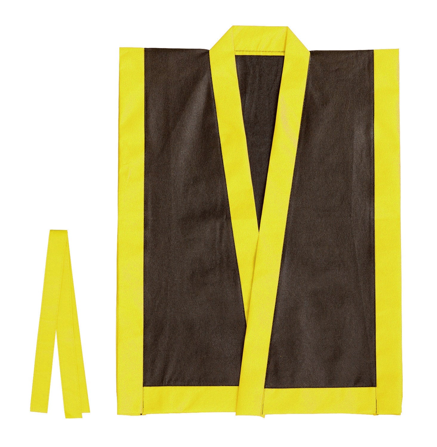 Colored non-woven fabric Eiser Uchikake Black (yellow collar) J with obi