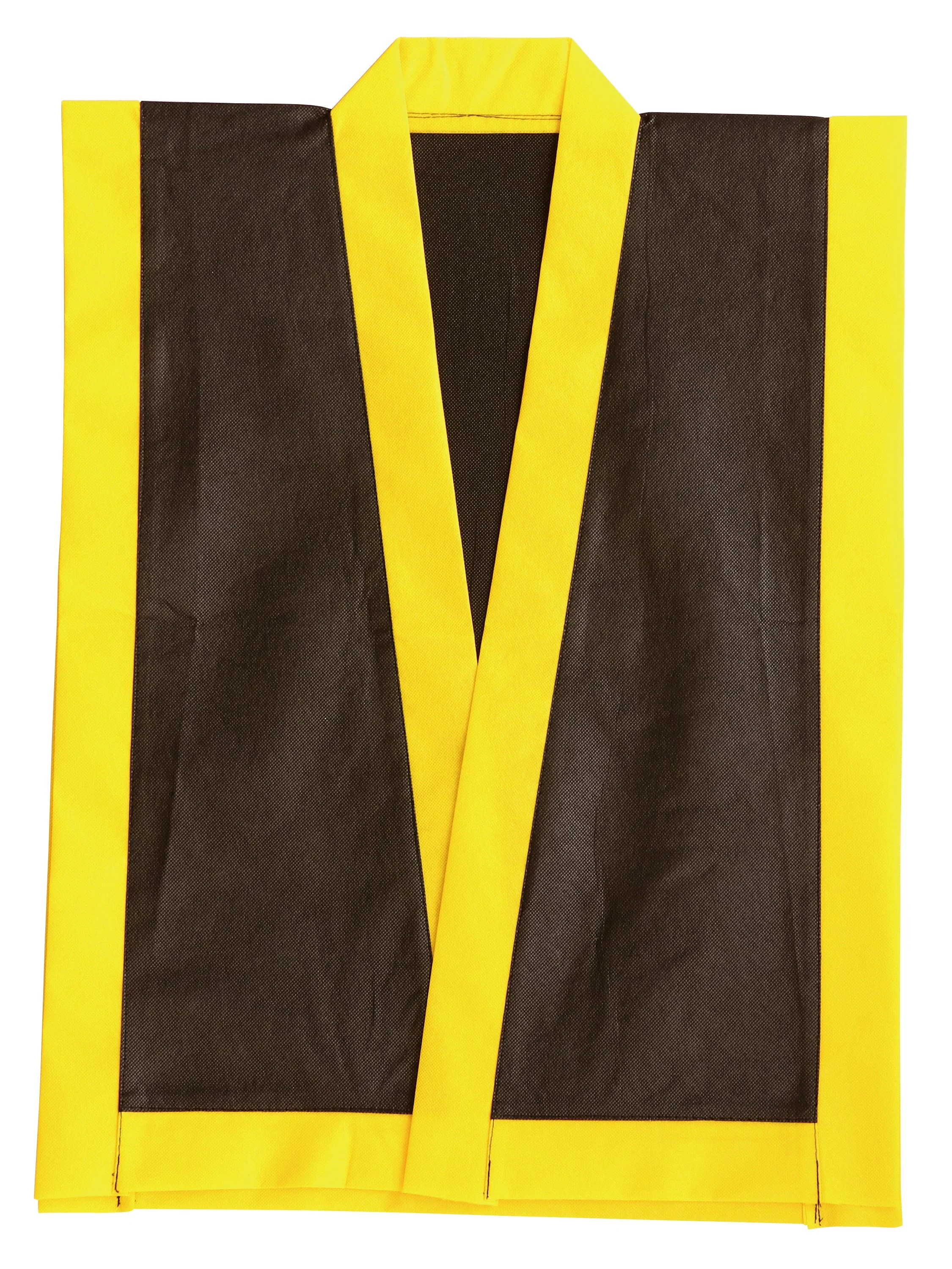 Colored non-woven fabric Eiser Uchikake Black (yellow collar) S with obi