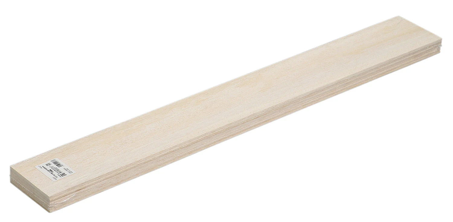 AT balsa wood 2×80×600mm 10 pieces set