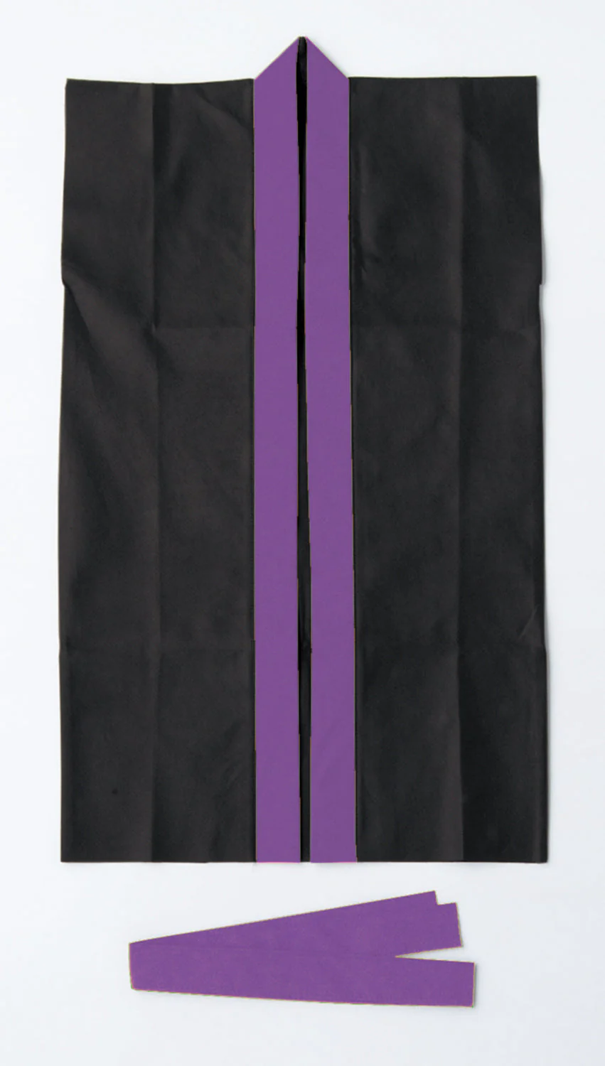 Long happy non-woven fabric black (purple collar) J with headband