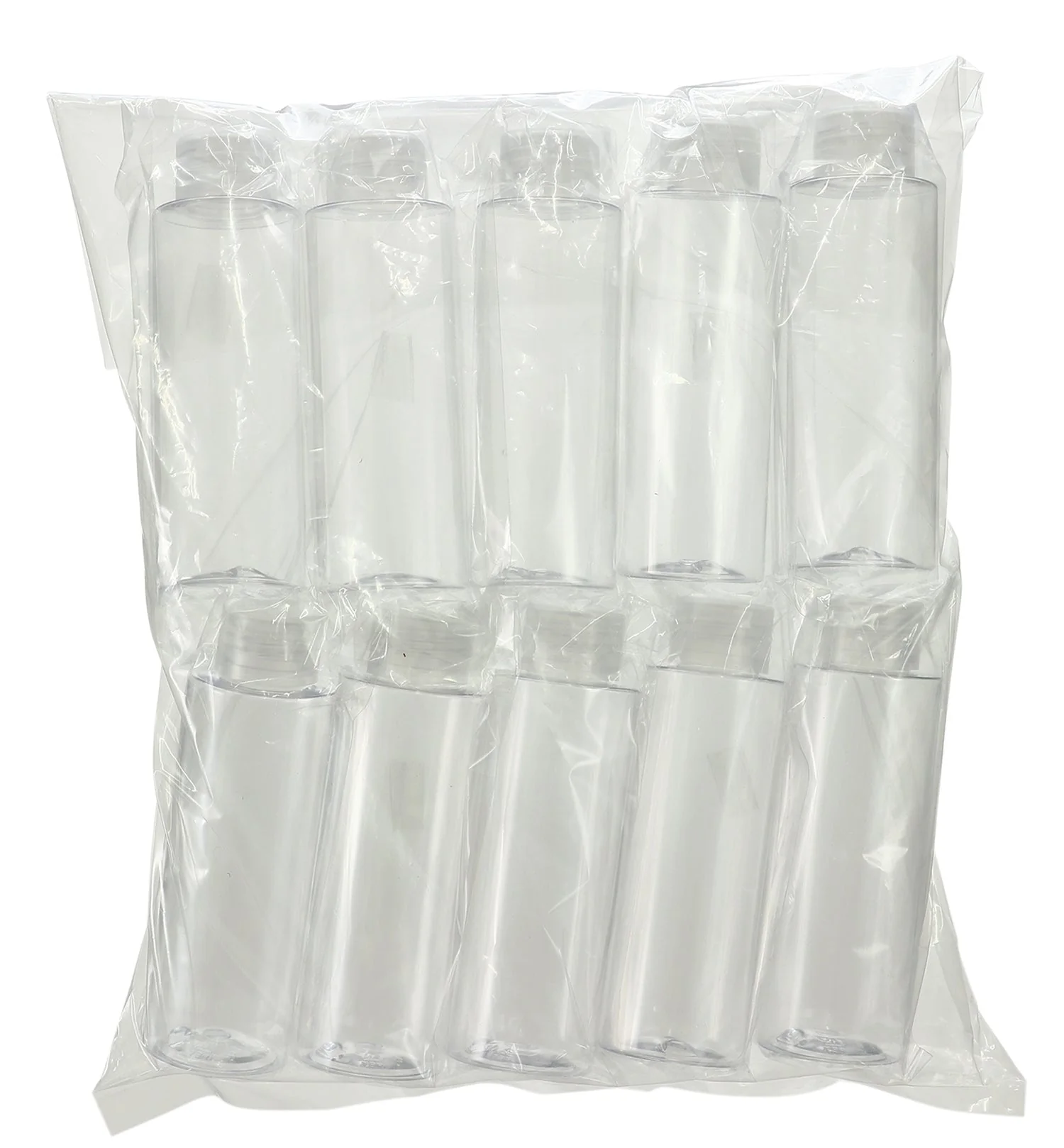 Transparent plastic bottle Φ40×120mm 10 pieces set