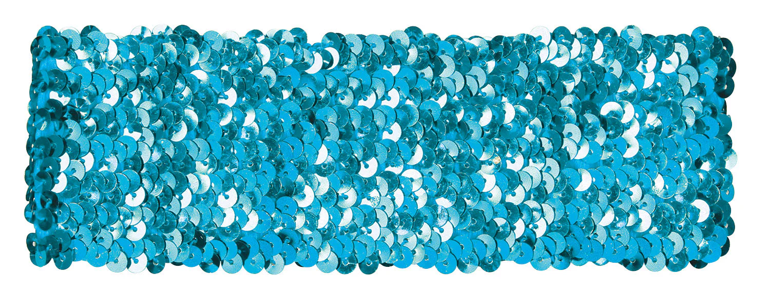 Metallic wide turban blue