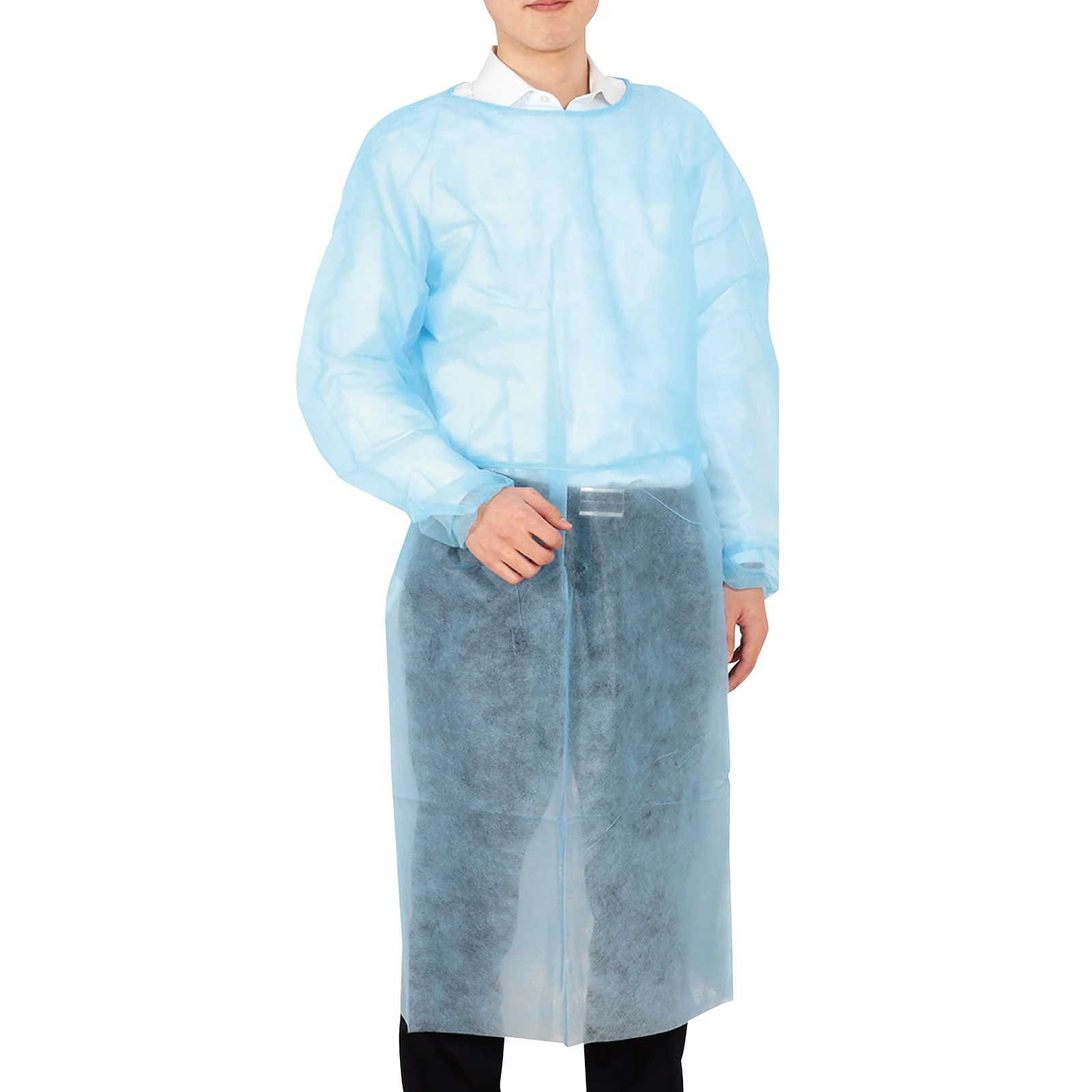Non-woven gown blue (10 pieces)