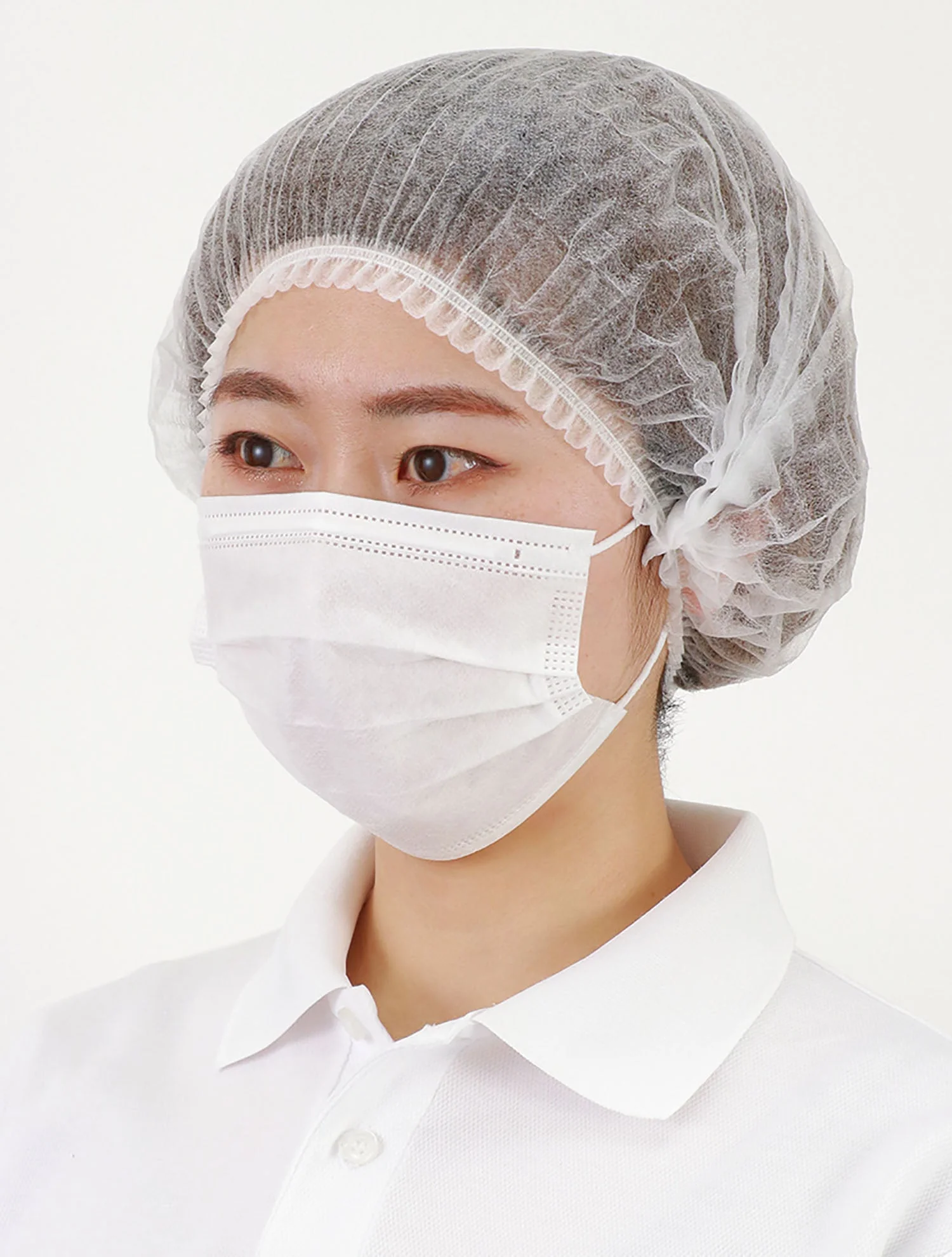 Non-woven head cap white (100 pieces) - Image 2