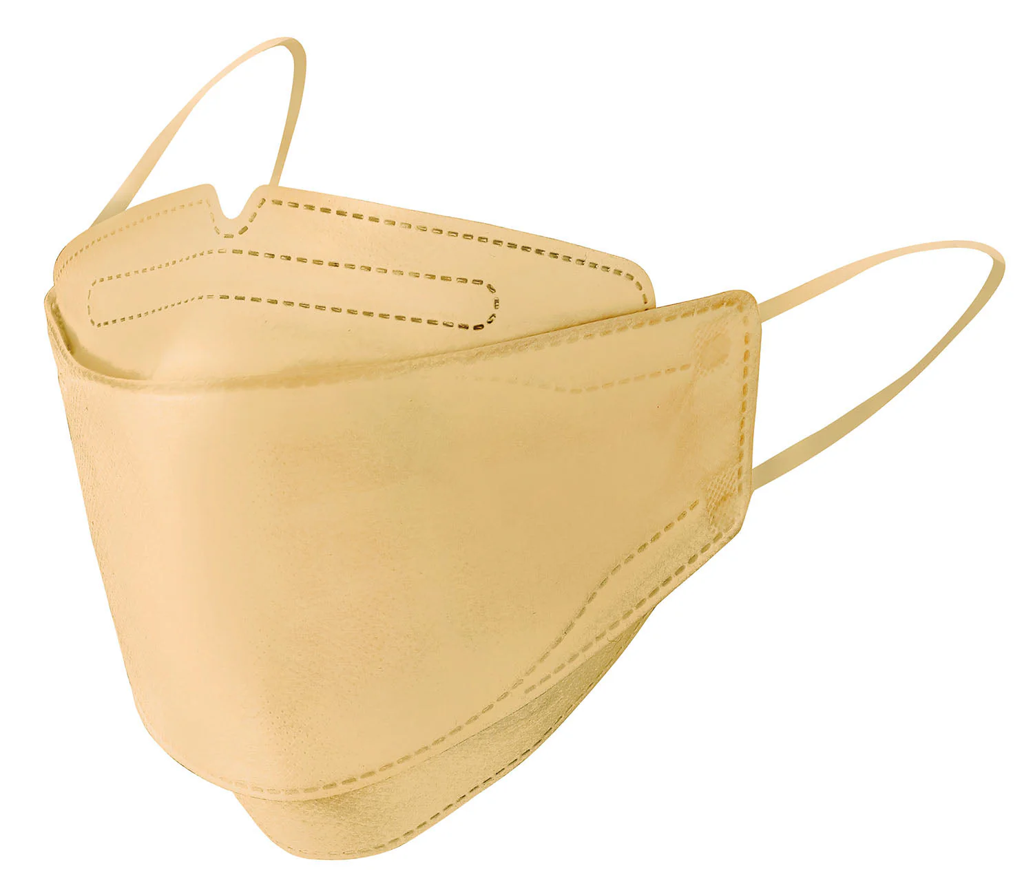 Three-dimensional non-woven color mask (three-layer structure) (50 pieces) beige - Image 2