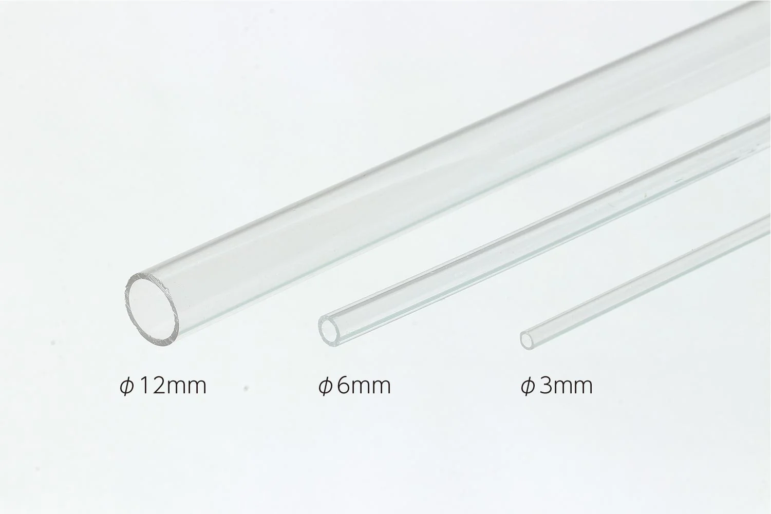 Transparent acrylic pipe φ12x500mm Set of 5