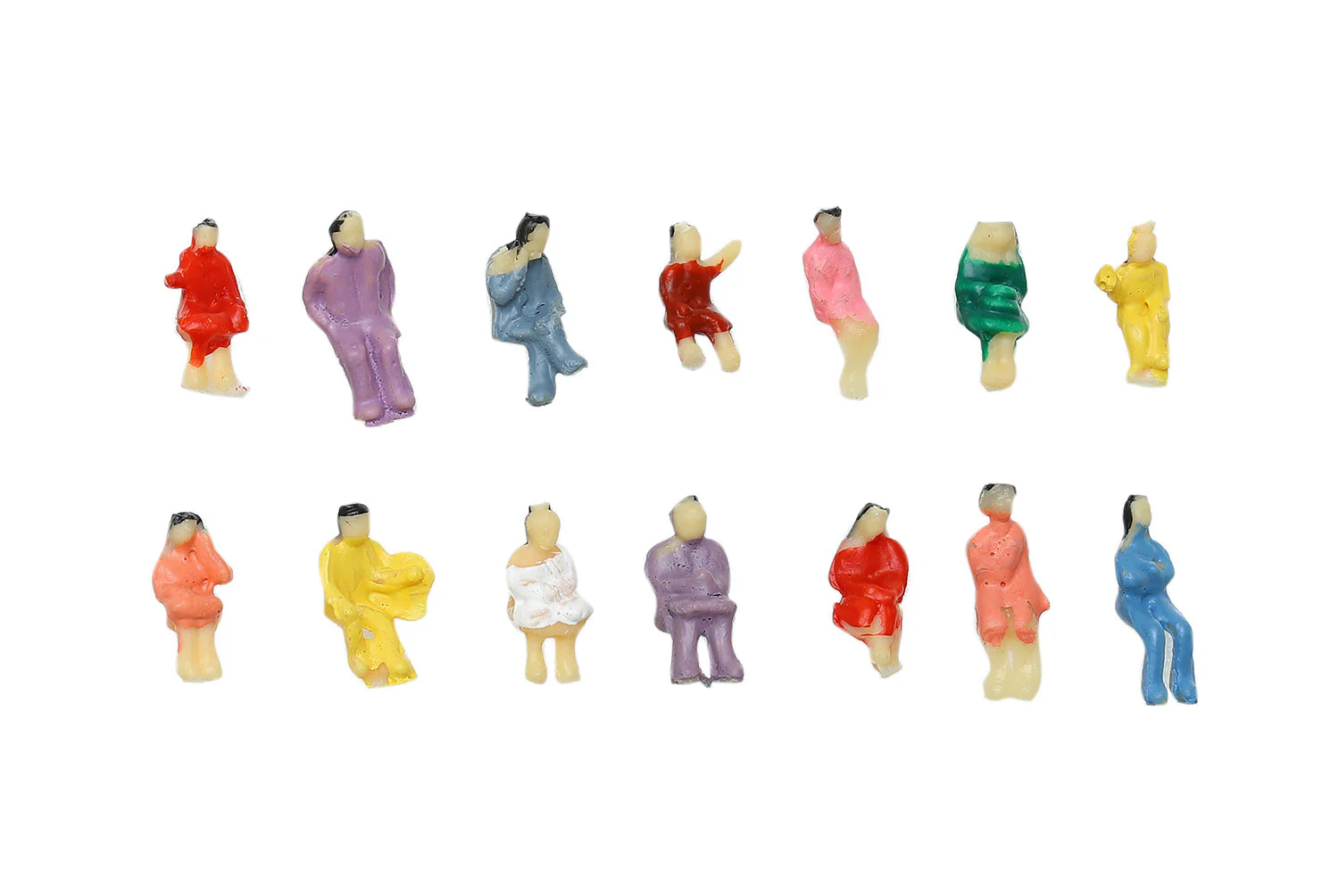 Diorama model sitting person 1/150 set of 10