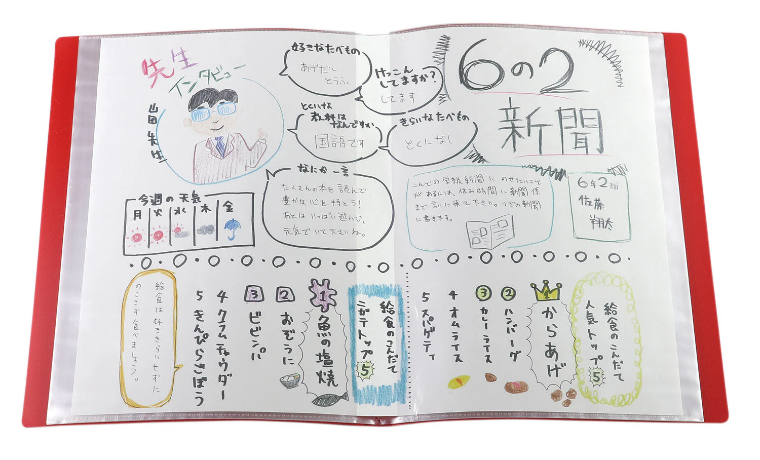 Clear book A4 horizontal 32 pockets red - Image 3