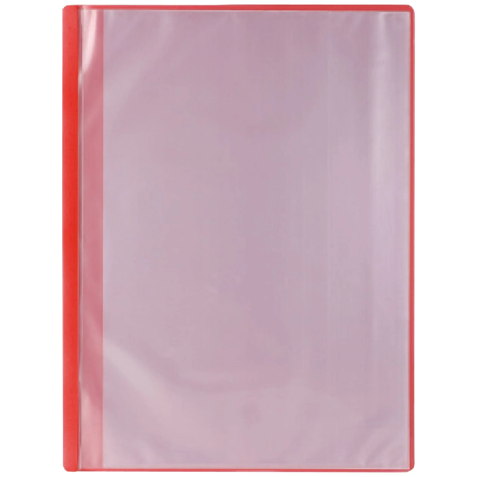 Thin clear book A4 horizontal 10 pockets red