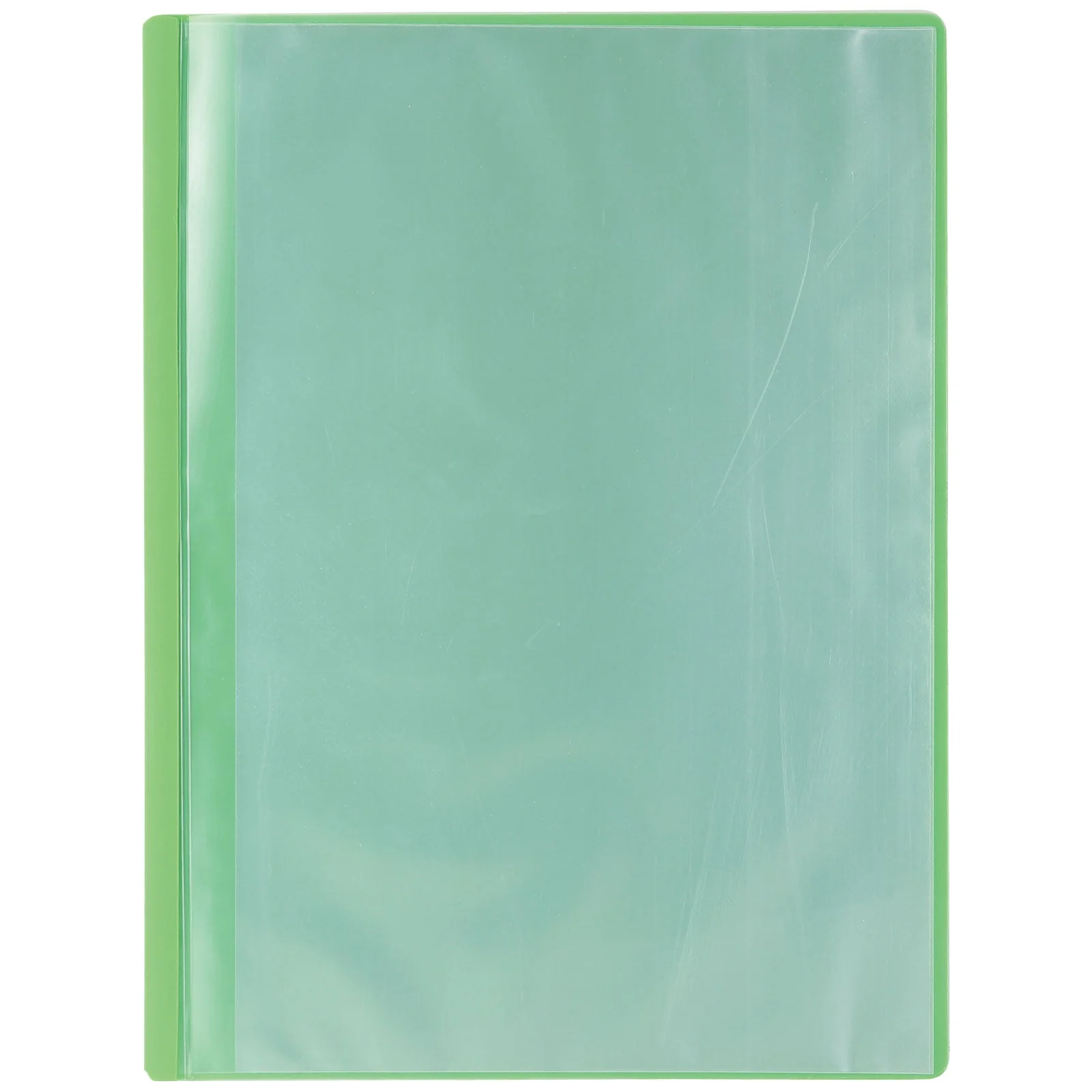 Thin clear book A4 horizontal 10 pockets green