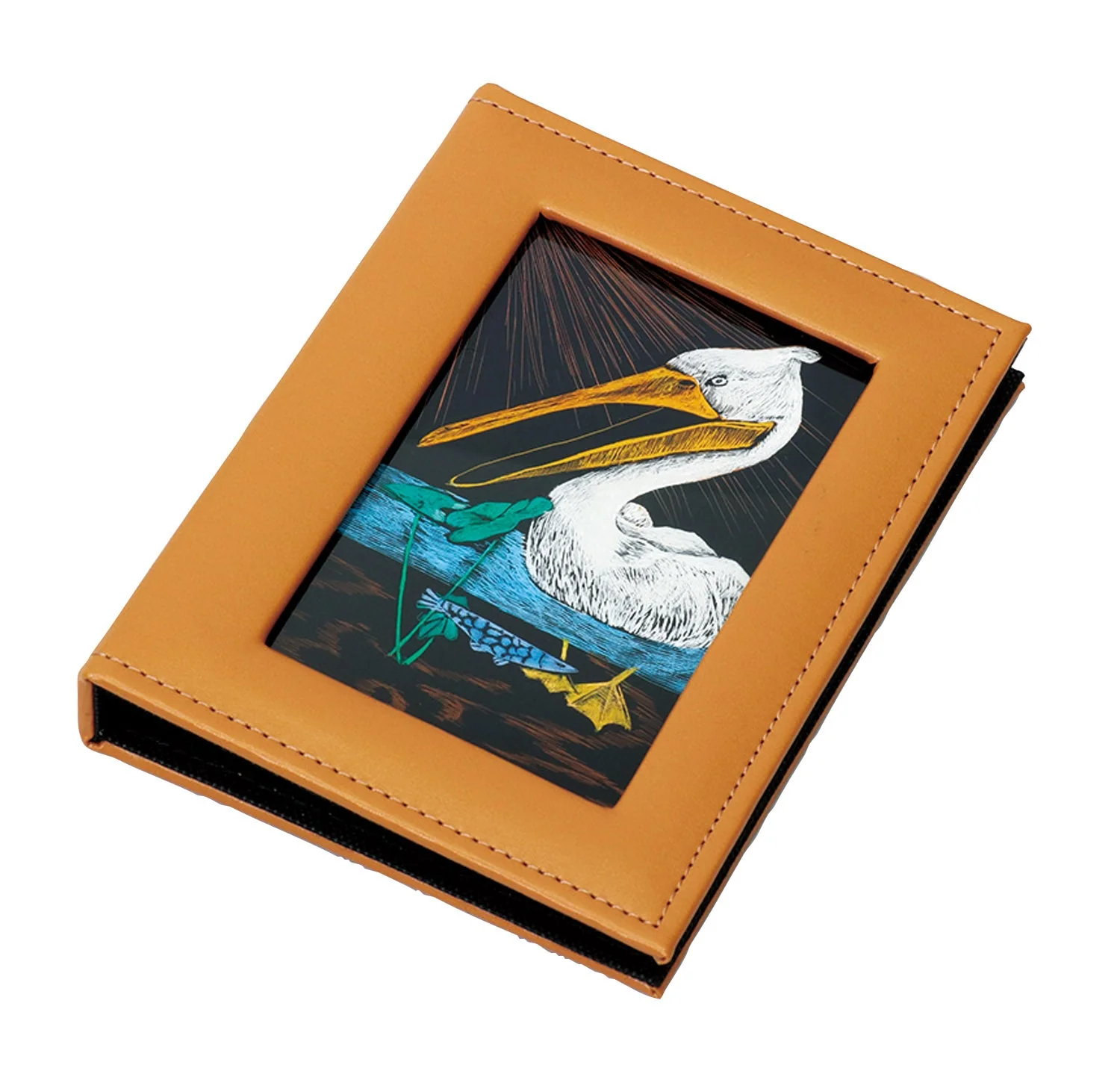 New leather style photo file art glass