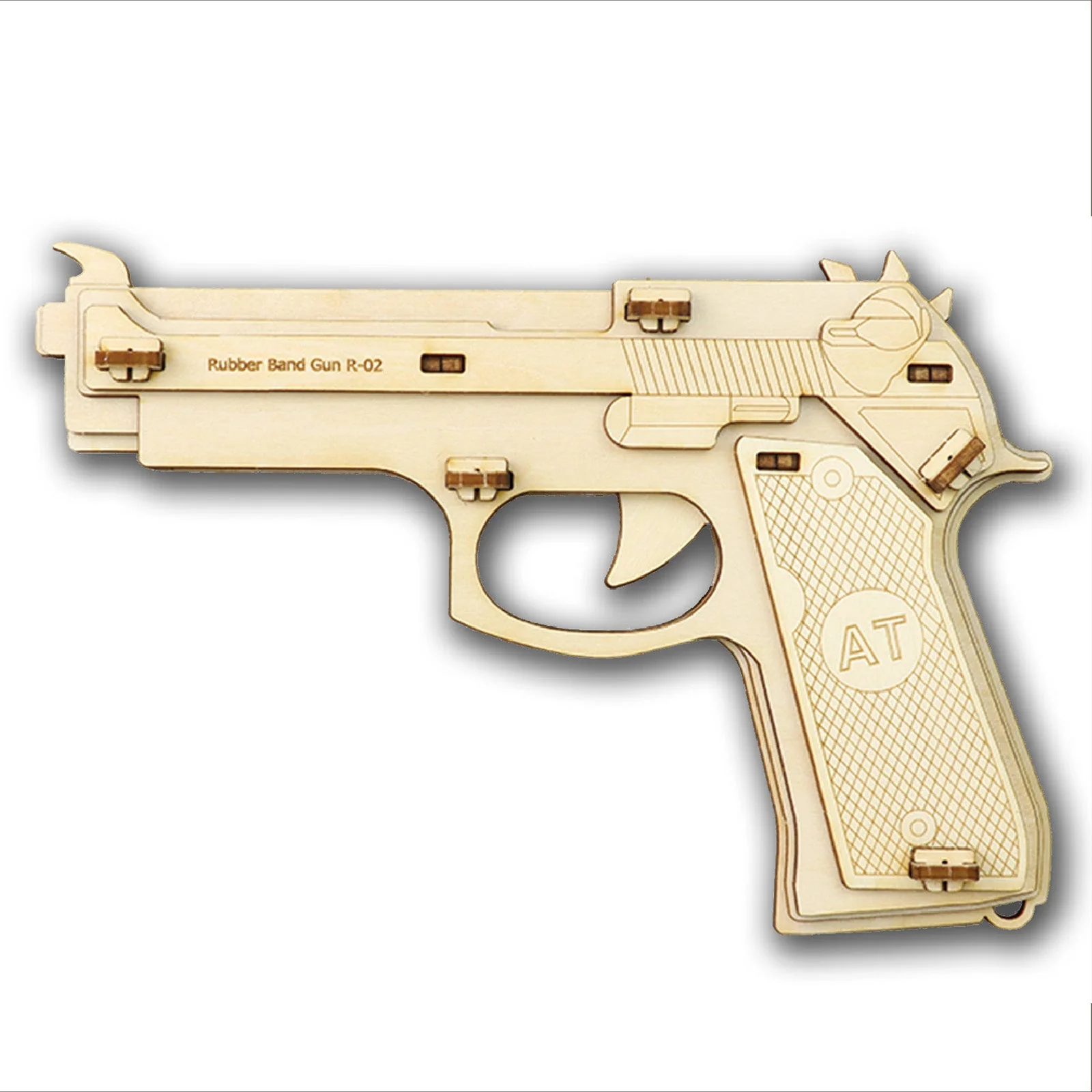 Wooden 9-barreled rubber gun