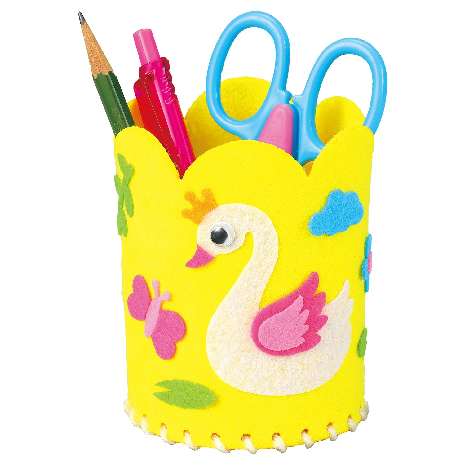 Handmade accessory case made from felt, yellow - Image 3