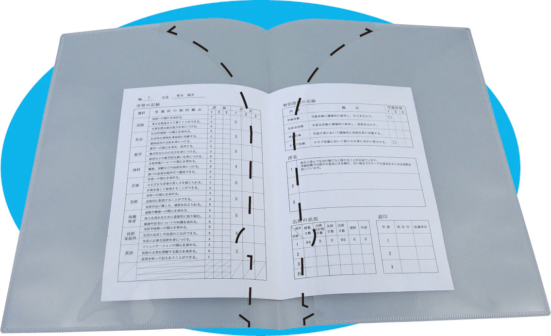 Report card file A4 transparent