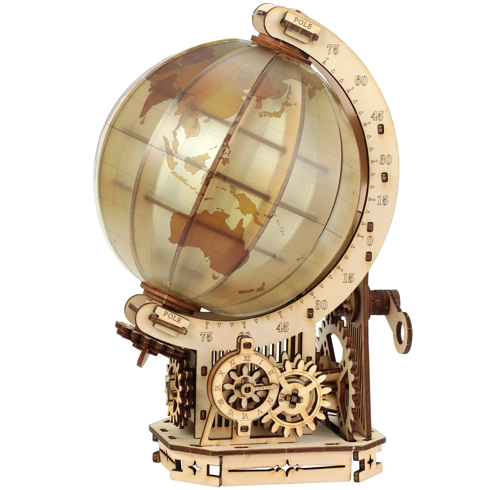 Wood puzzle globe