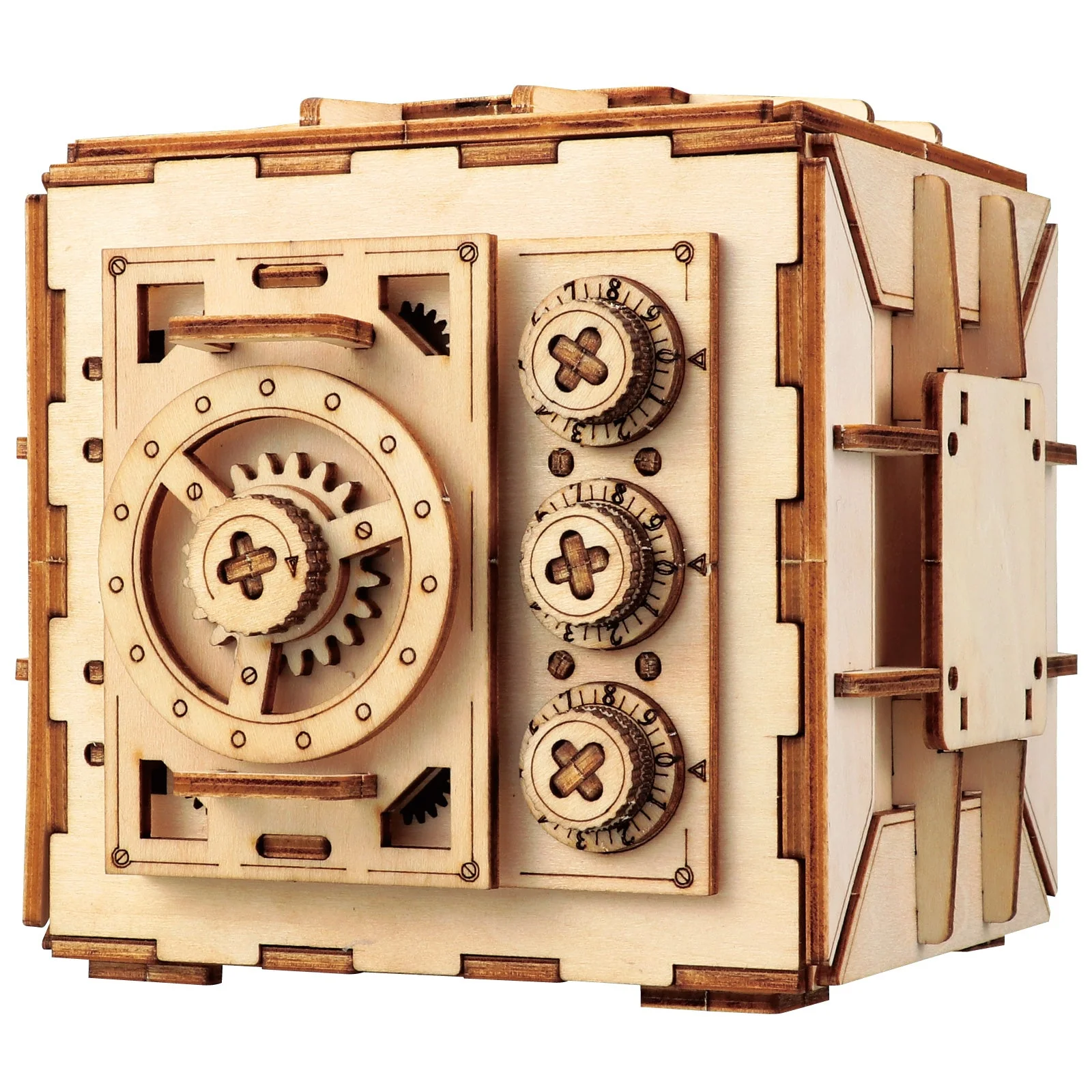 Wooden dial safe piggy bank craft kit